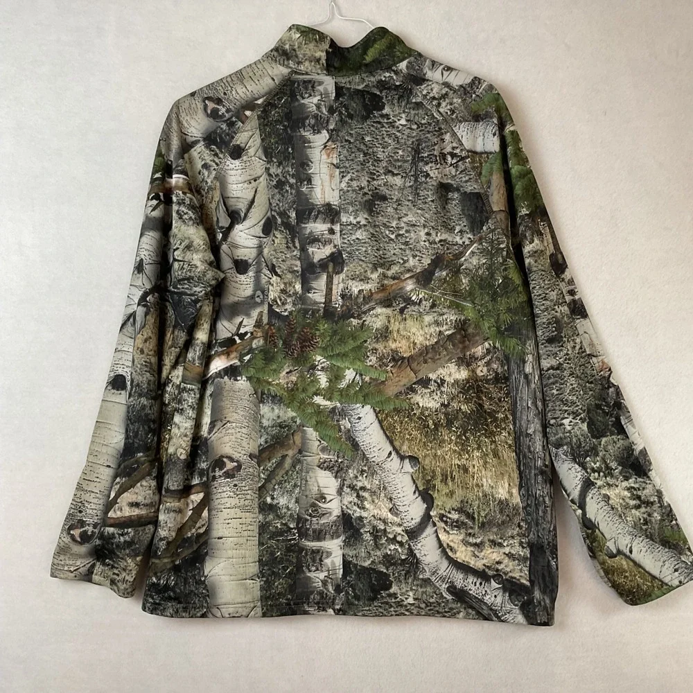 Mossy Oak Mens Birch Forest Camo 1/4 Zip Fleece Pullover Large 42-44‎ Hunting